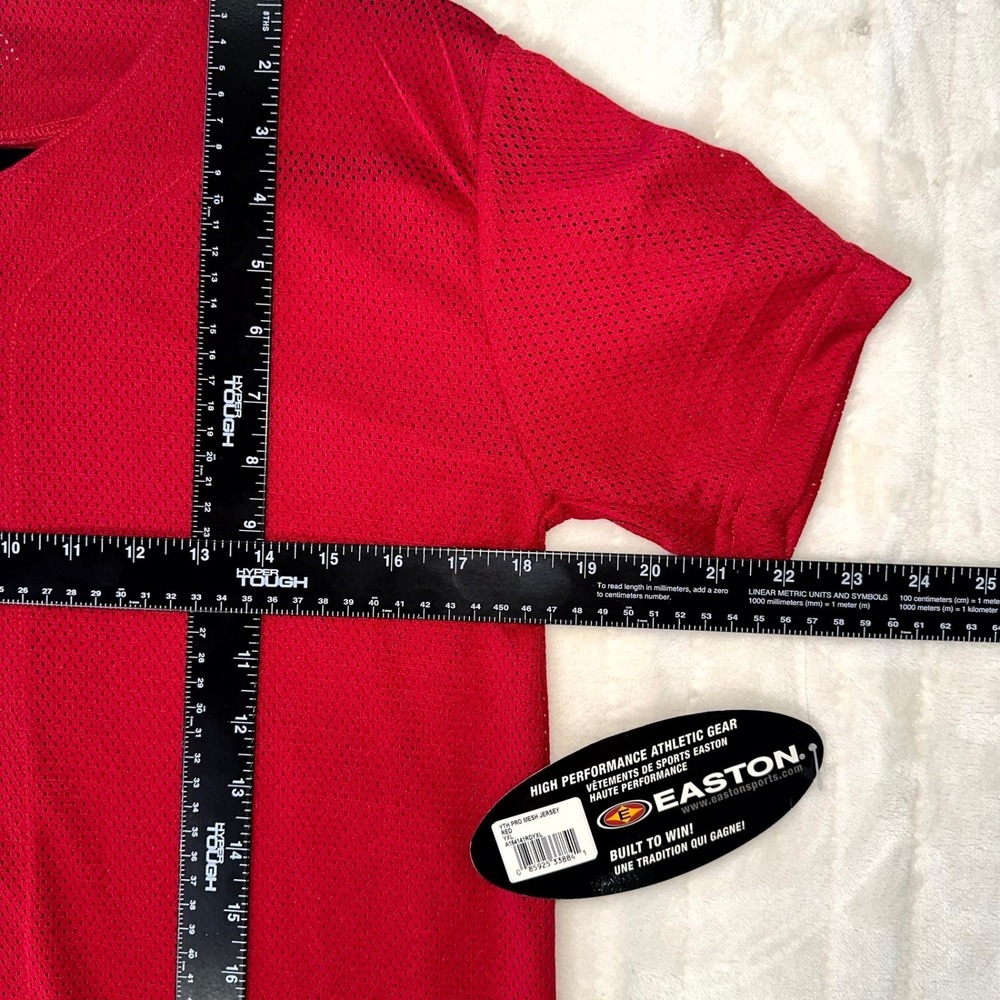 Easton Youth XL (YXL) Red Mesh Baseball Jersey Button Up Team Collection NWT - Picture 10 of 10